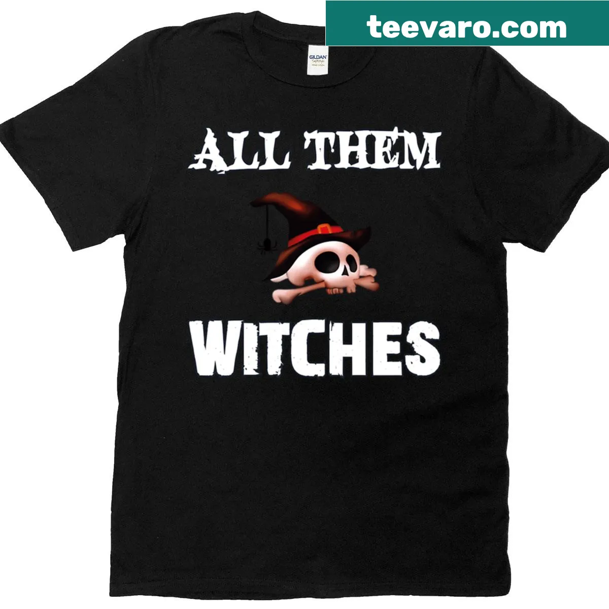 Whimsical T-shirt featuring a playful witch design — on a men's t-shirt
