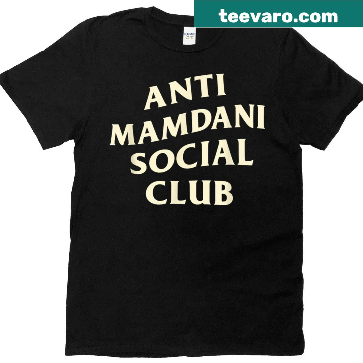 Funny 'Anti Mamdani Social Club' t-shirt with bold text — on a men's t-shirt