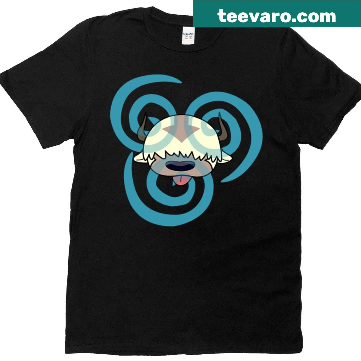 Cartoon Appa Yip Yip t-shirt featuring the flying bison design — on a men's t-shirt