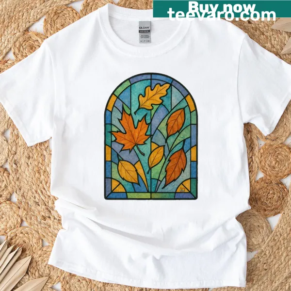 Illustration of an autumnal scene on a T-shirt