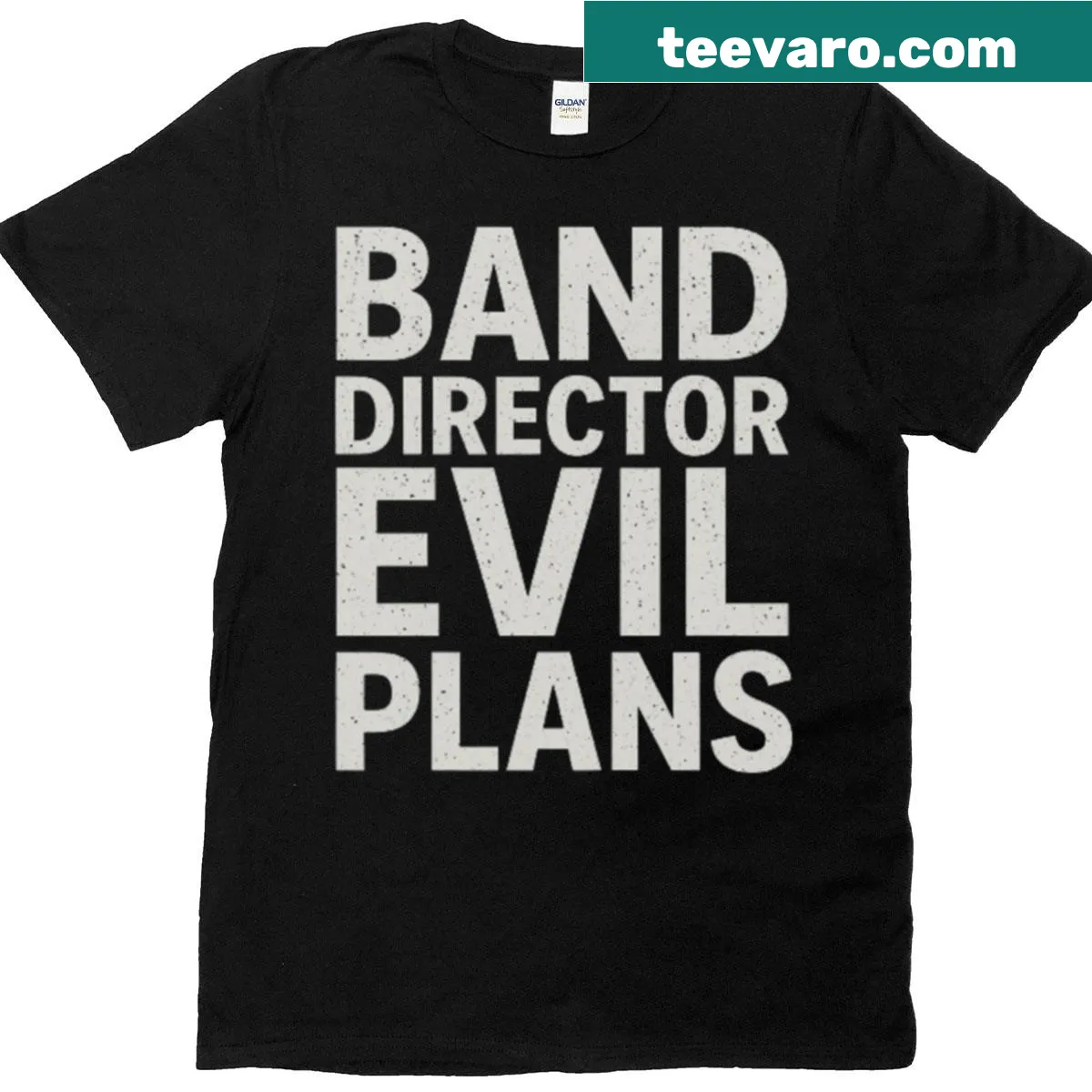Playful design featuring 'Band Director Evil Plans' for music educators — on a men's t-shirt