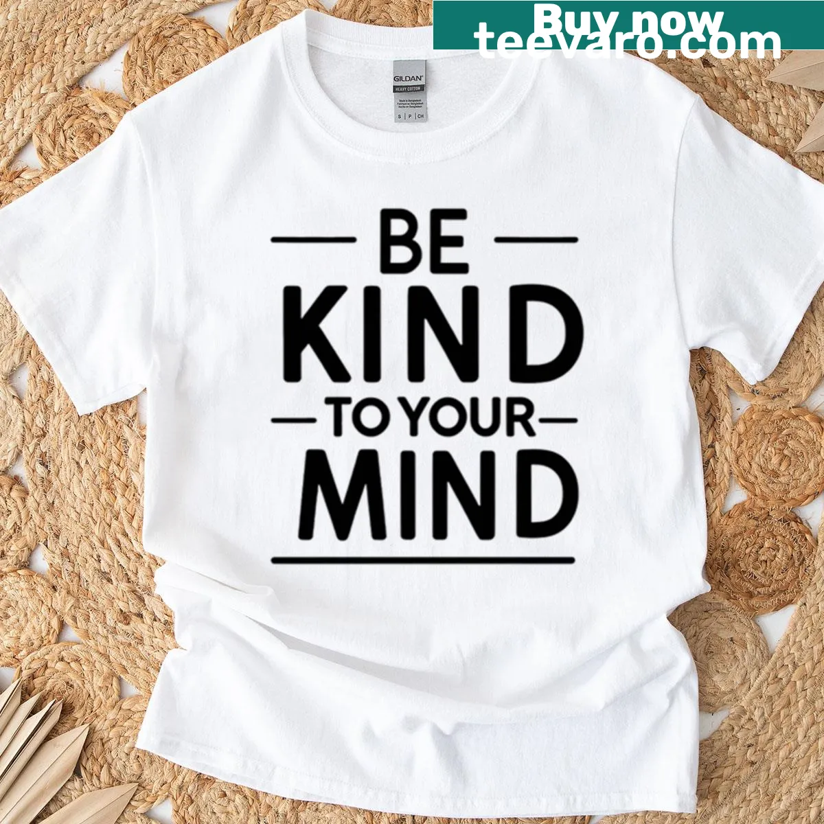 Inspirational shirt with the message to be kind to your mind — on a men's t-shirt