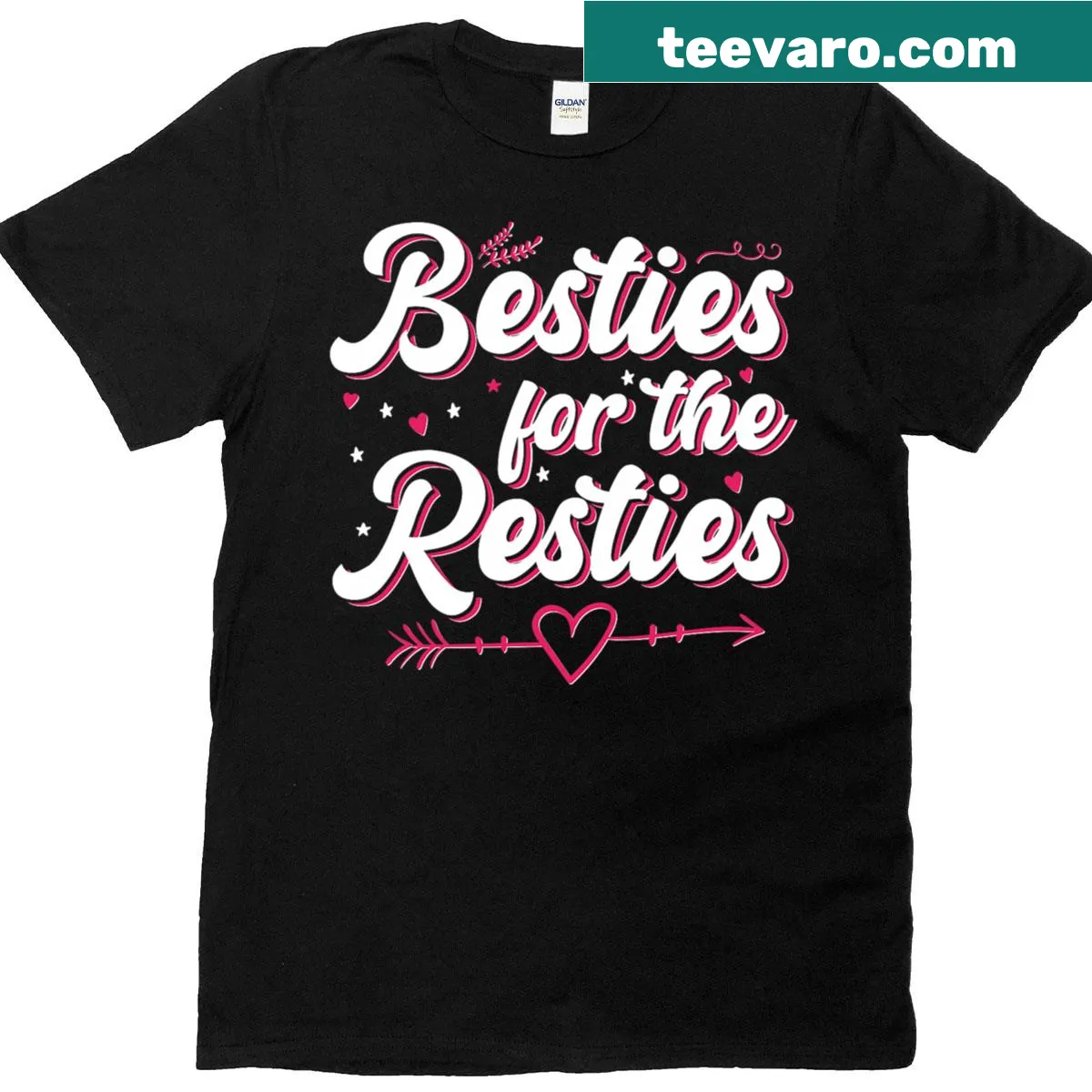 Friendship t-shirt with text about being besties forever — on a men's t-shirt