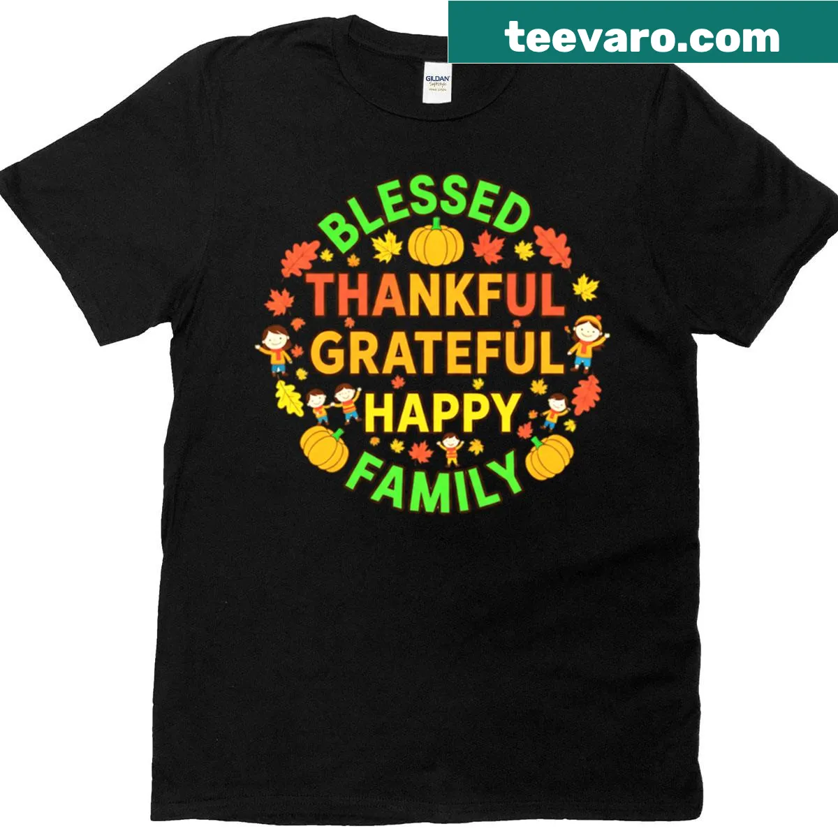 Inspirational Thanksgiving quote design on family-themed T-shirt — on a men's t-shirt