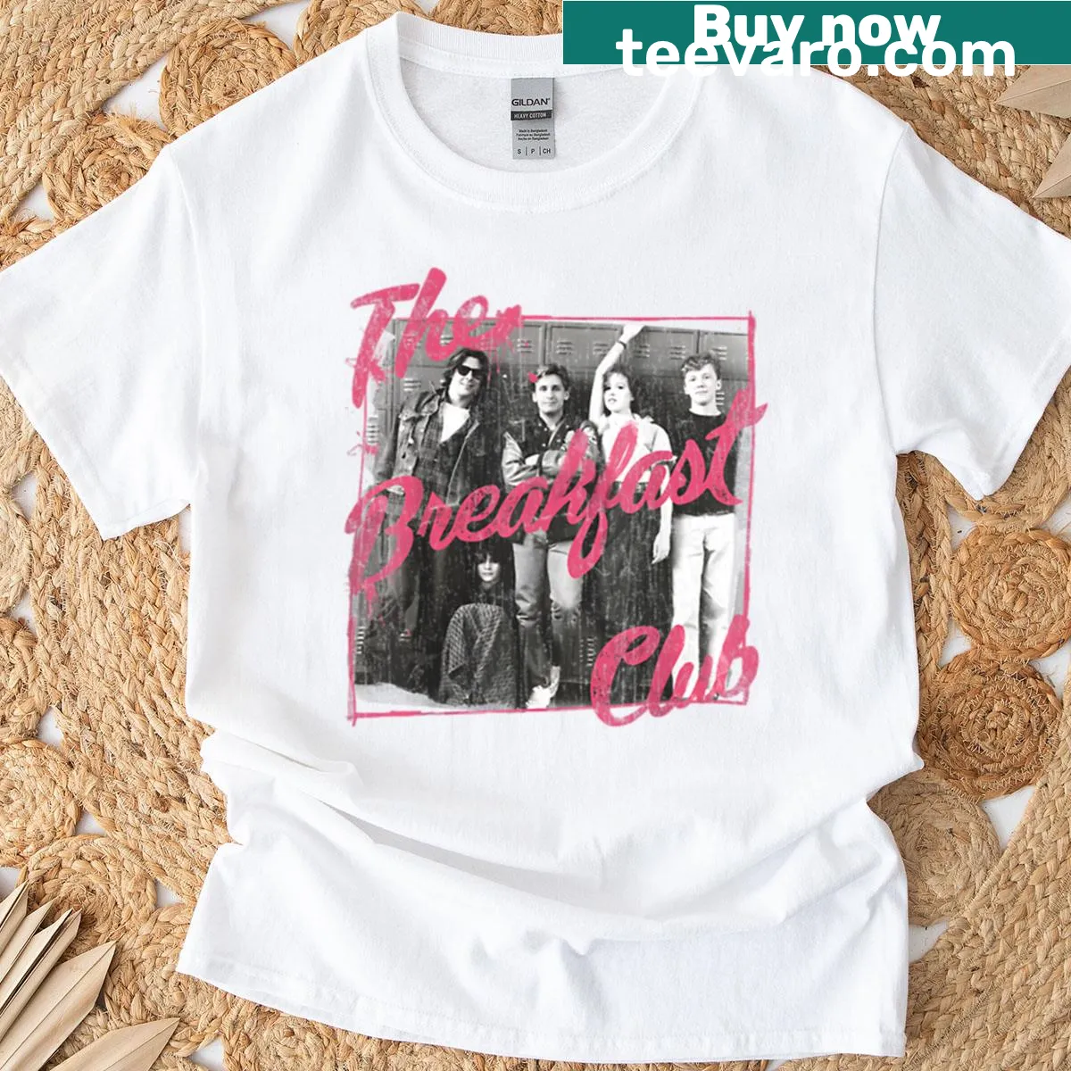T-shirt featuring a nostalgic design inspired by The Breakfast Club — on a men's t-shirt