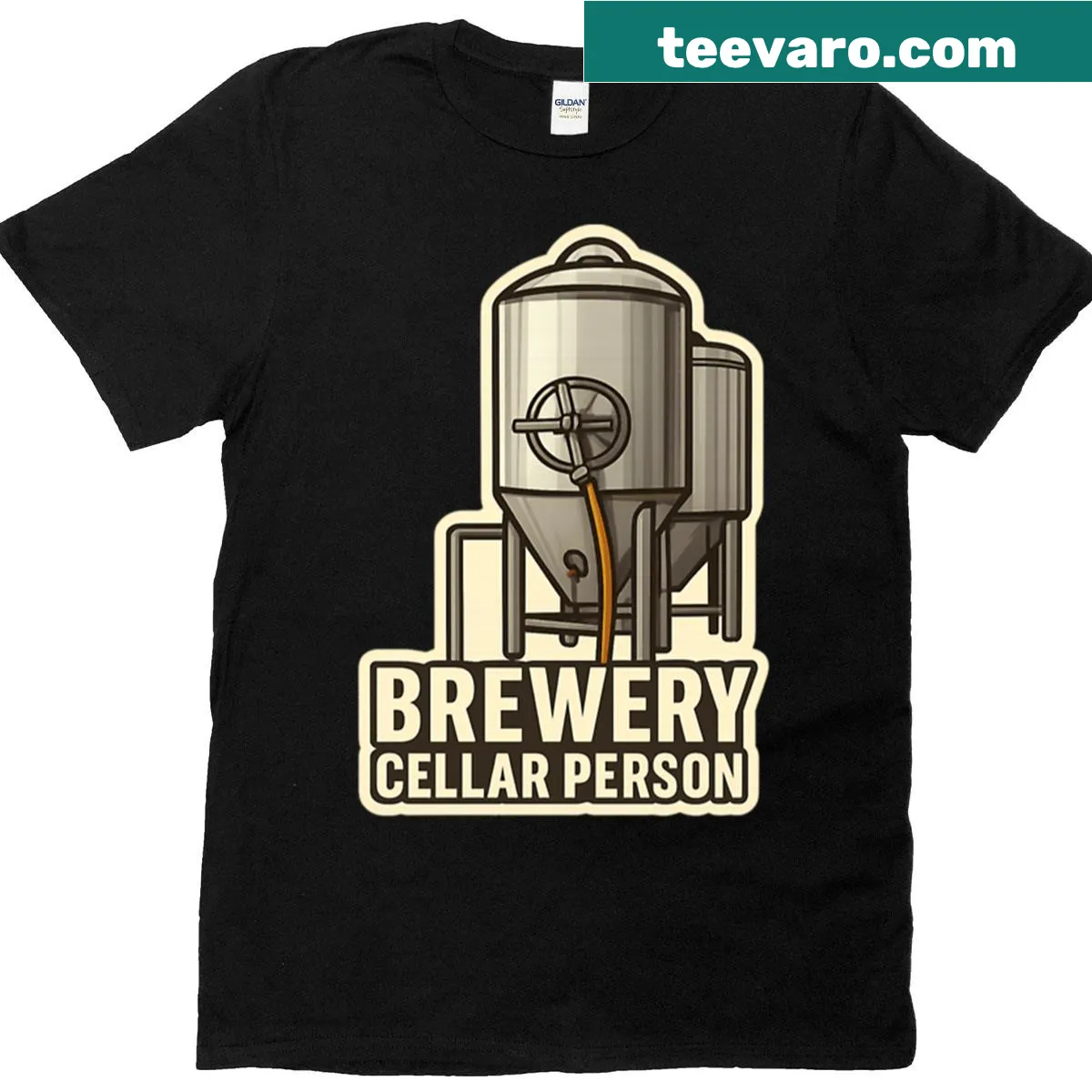 Badge-style graphic celebrating brewing culture and fermentation — on a men's t-shirt