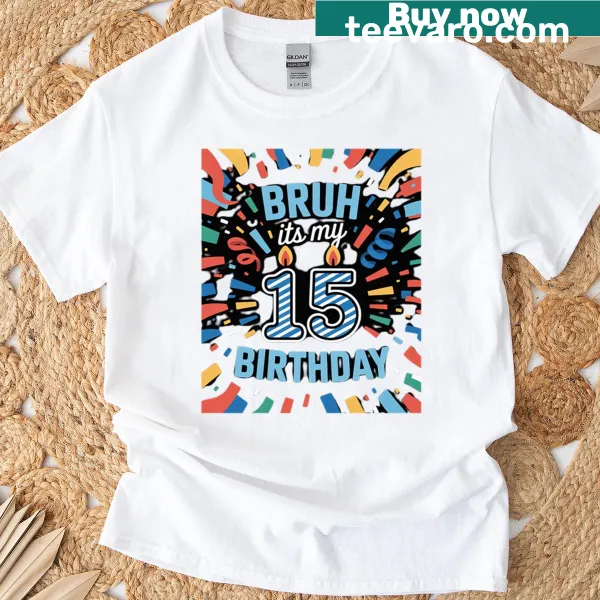 Birthday shirt for kids celebrating turning 15 years old