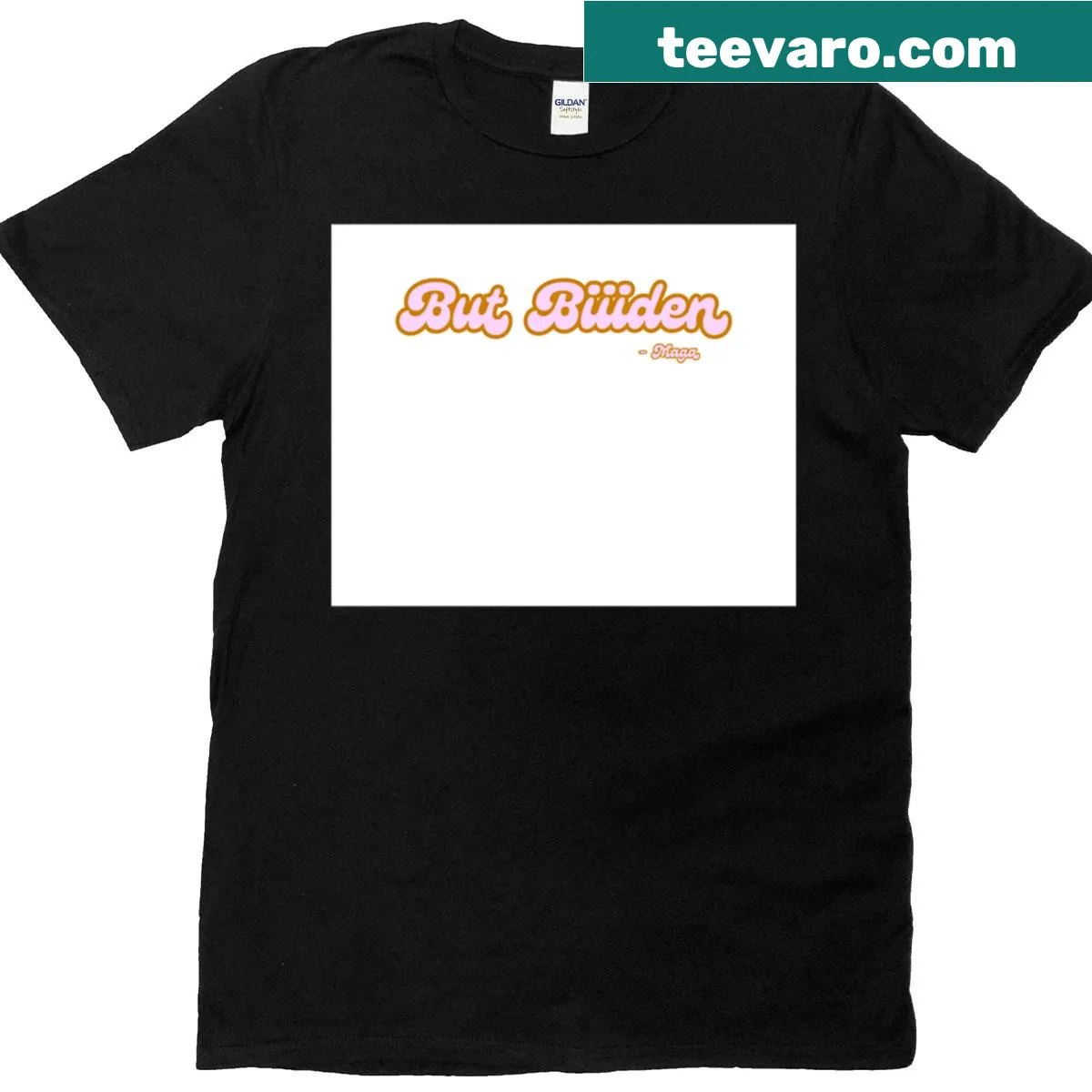 Humorous political t-shirt with playful messaging about Biden — on a men's t-shirt