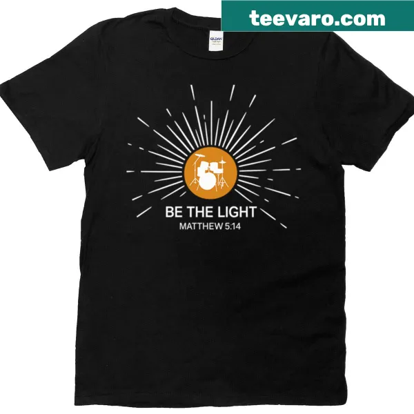 Inspirational Christian t-shirt with 'Be the Light' design.