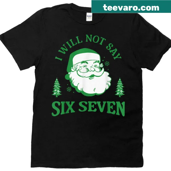 Funny Christmas tee with Santa Claus and meme text