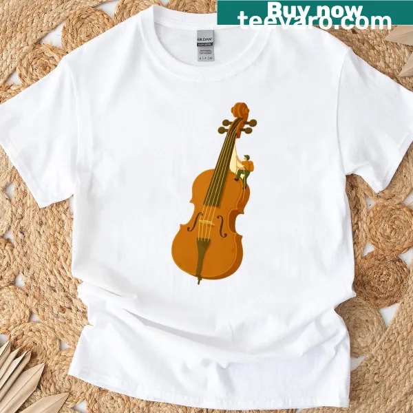 Whimsical illustration of climbing with a cello on a t-shirt.