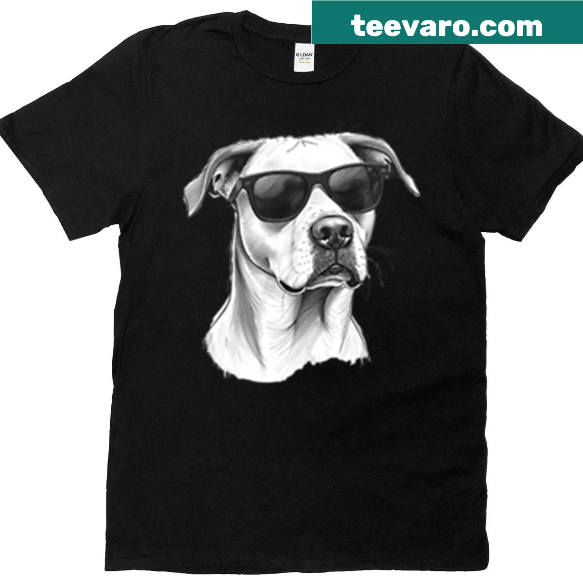Illustration of a cool dog on a fun T-shirt — on a men's t-shirt