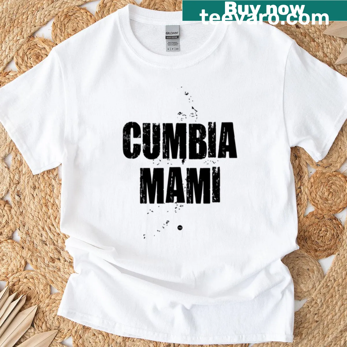 Energetic graphic inspired by Cumbia music on a T-shirt. — on a men's t-shirt