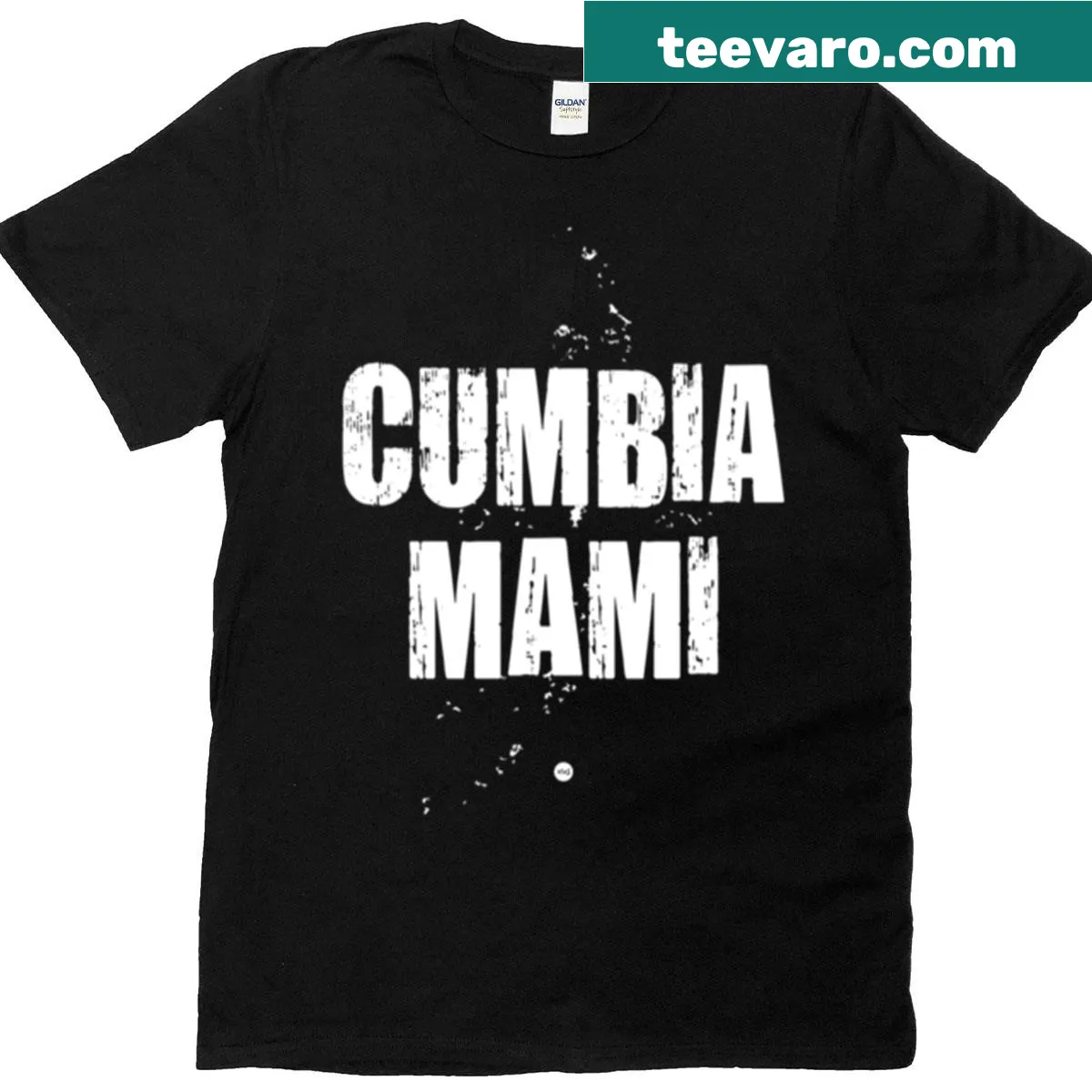 Cumbia music themed graphic t-shirt — on a men's t-shirt