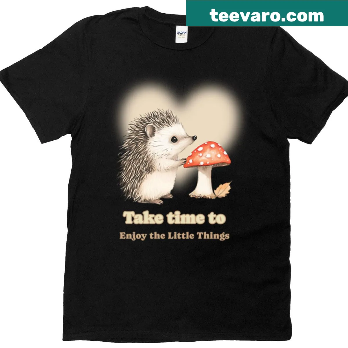 Inspirational T-shirt with cute hedgehog illustration — on a men's t-shirt