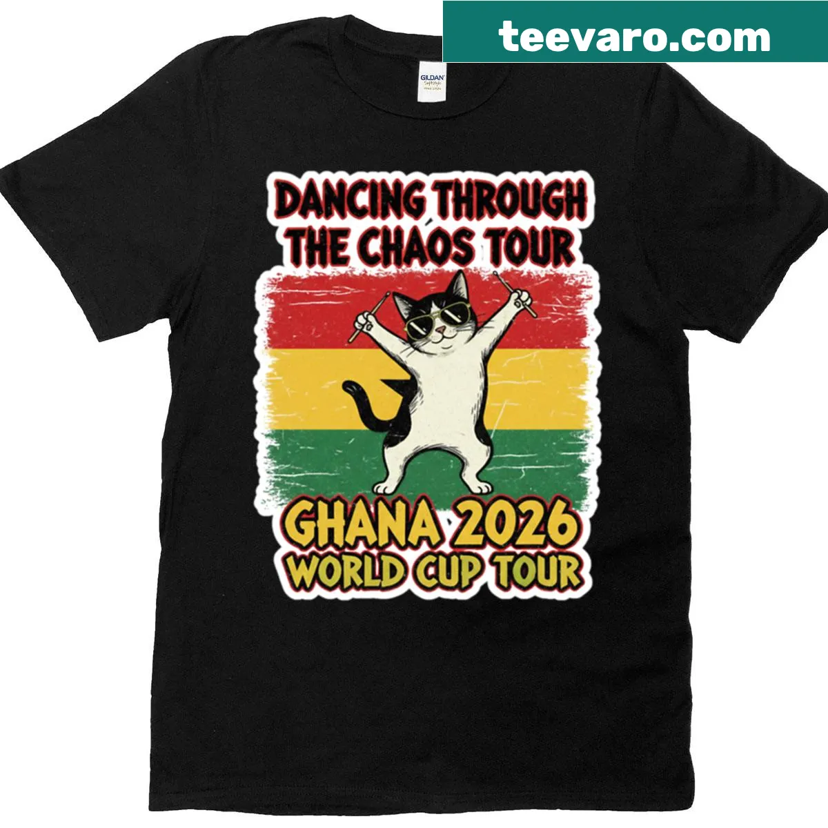 Illustrative design of dancing figures celebrating the World Cup. — on a men's t-shirt