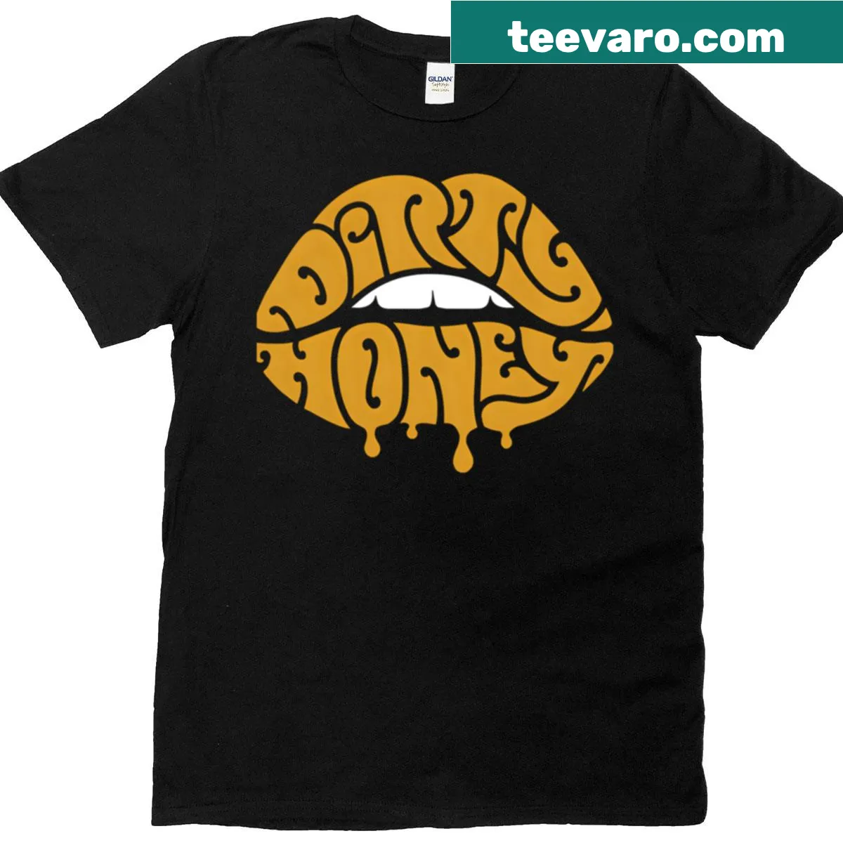 Band logo T-shirt for Dirtys Honeys — on a men's t-shirt