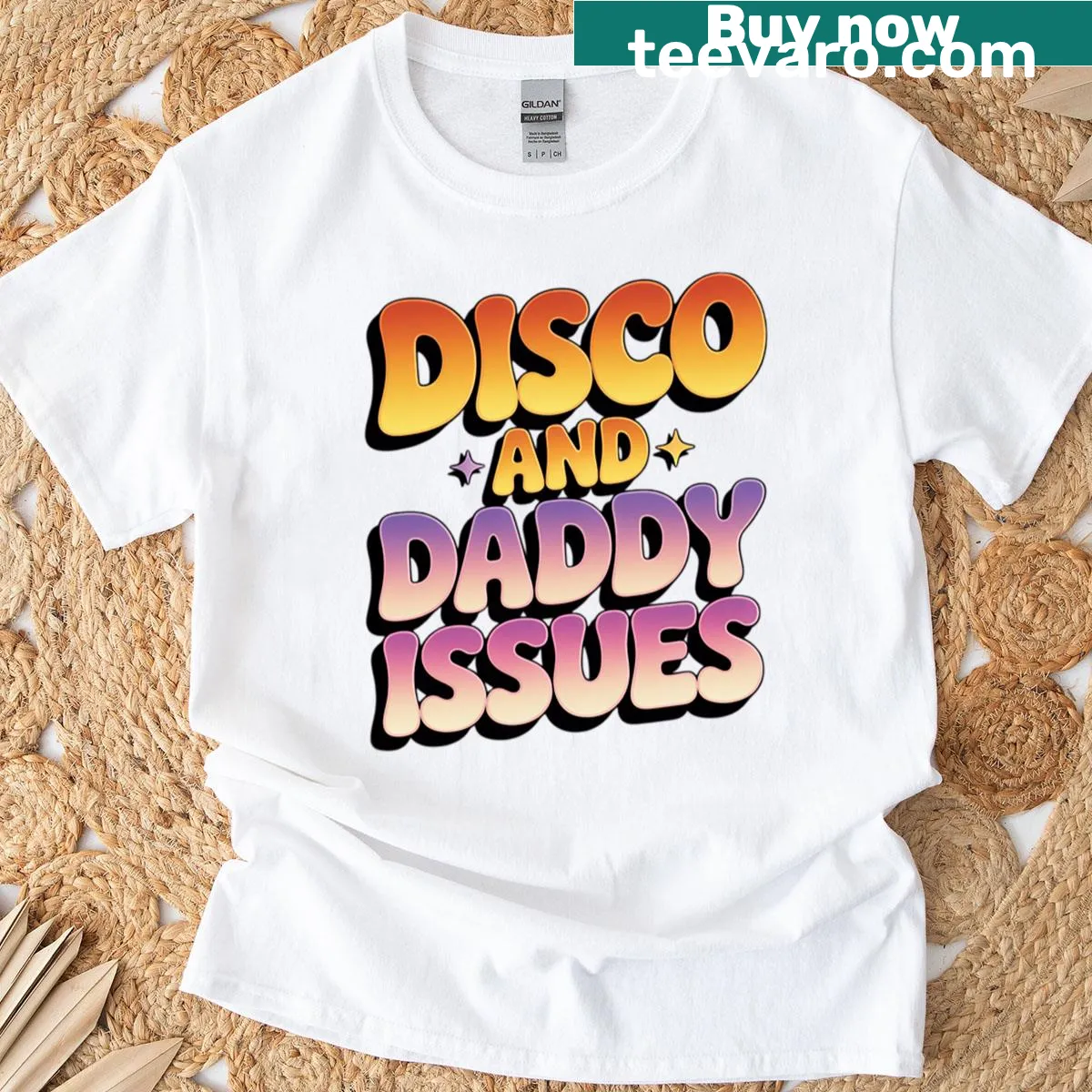 Funny shirt with Disco and Daddy Issues quote — on a men's t-shirt