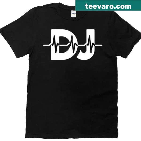 DJ-themed t-shirt with sound waves and rave elements