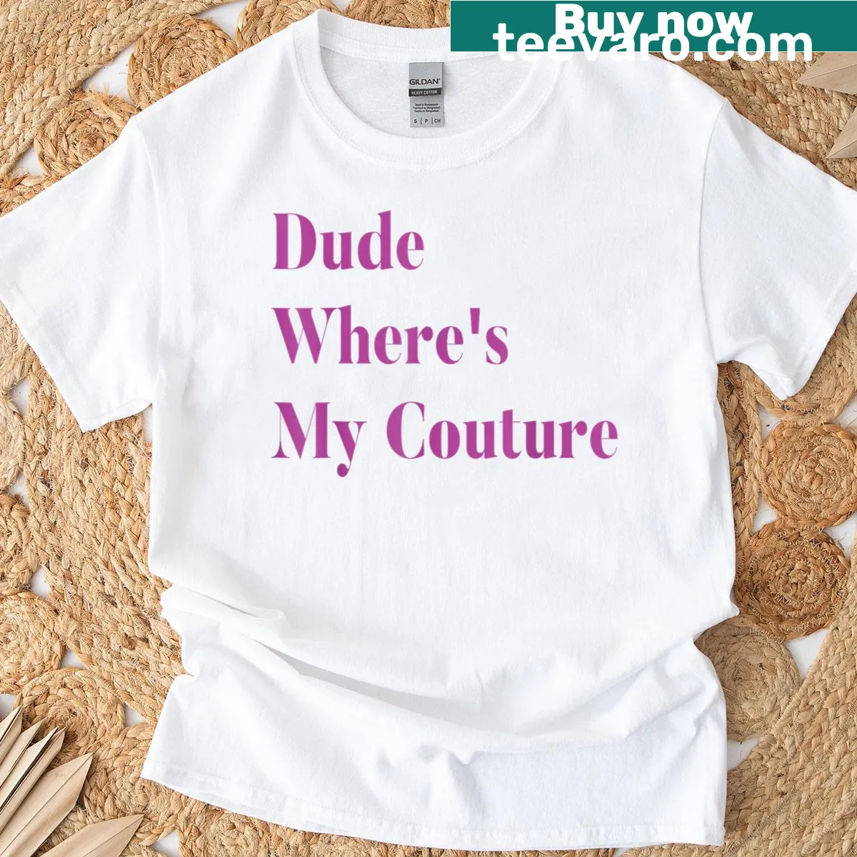 Funny sarcastic saying on women's pink T-shirt about couture fashion — on a men's t-shirt