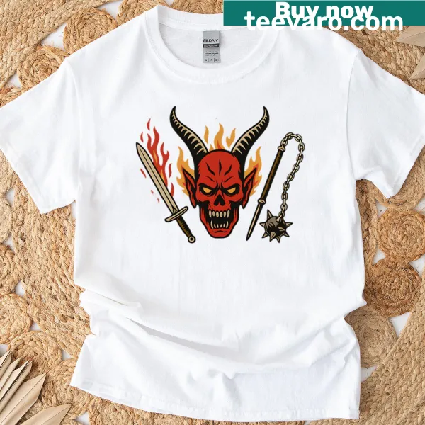 Graphic tee featuring the Hellfire Club logo from Stranger Things.