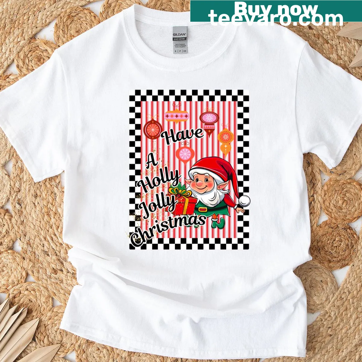 Vintage-inspired T-shirt featuring an Elf graphic for Christmas — on a men's t-shirt
