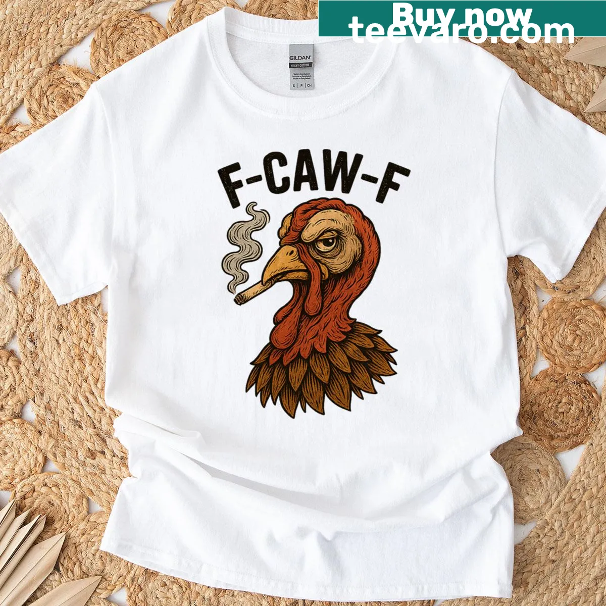 Witty turkey meme graphic on Thanksgiving t-shirt — on a men's t-shirt