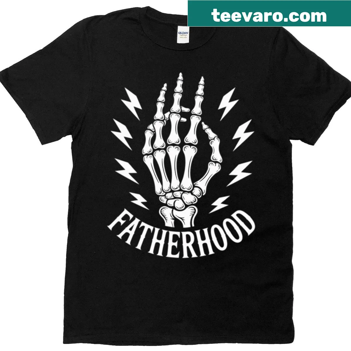 Skeleton dad life T-shirt celebrating fatherhood — on a men's t-shirt