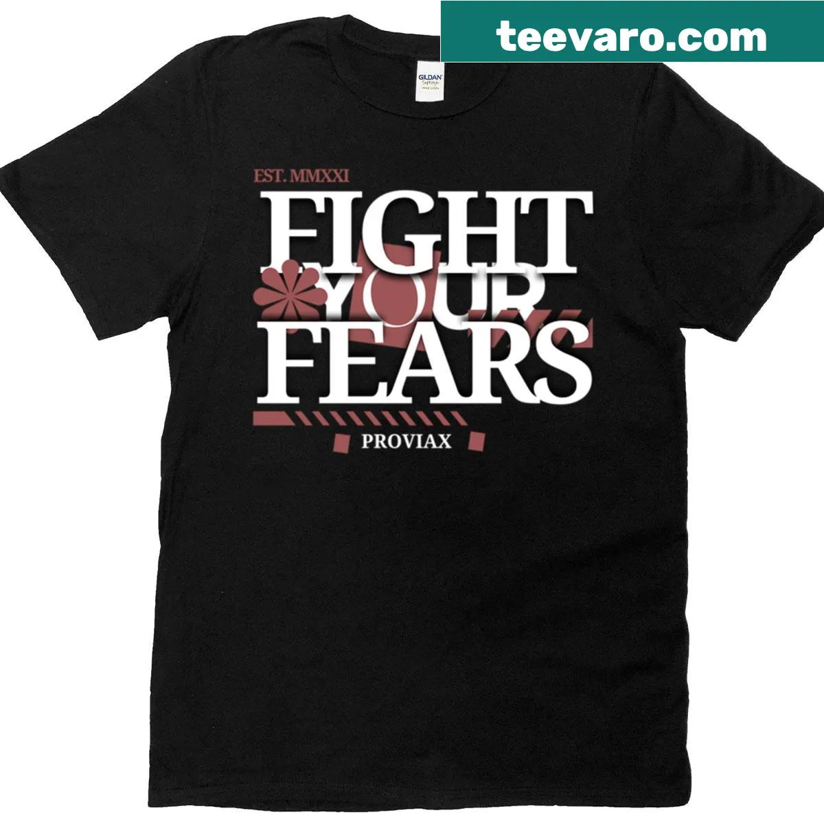 Inspirational Fight Your Fears t-shirt with bold typography — on a men's t-shirt