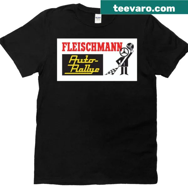 Vintage Fleischmann Rallye logo t-shirt for motorsport fans