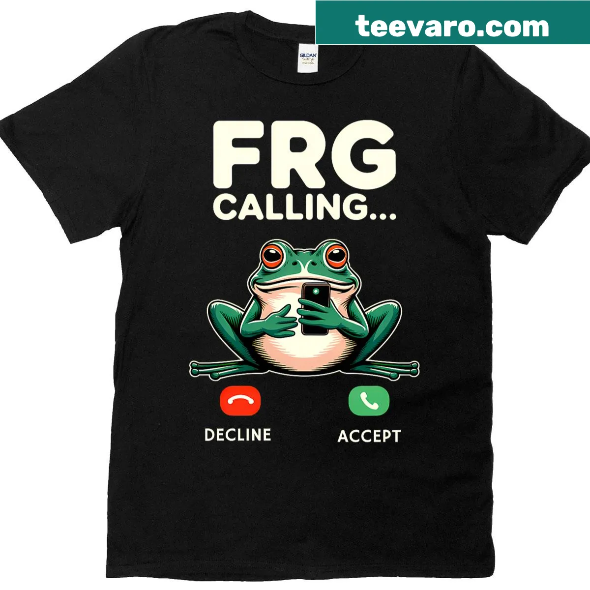 Funny frog meme design on a T-shirt with a misspelled word. — on a men's t-shirt