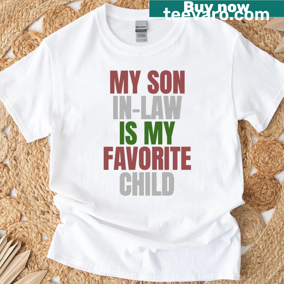 Funny saying t-shirt for son-in-law with humorous typography — on a men's t-shirt