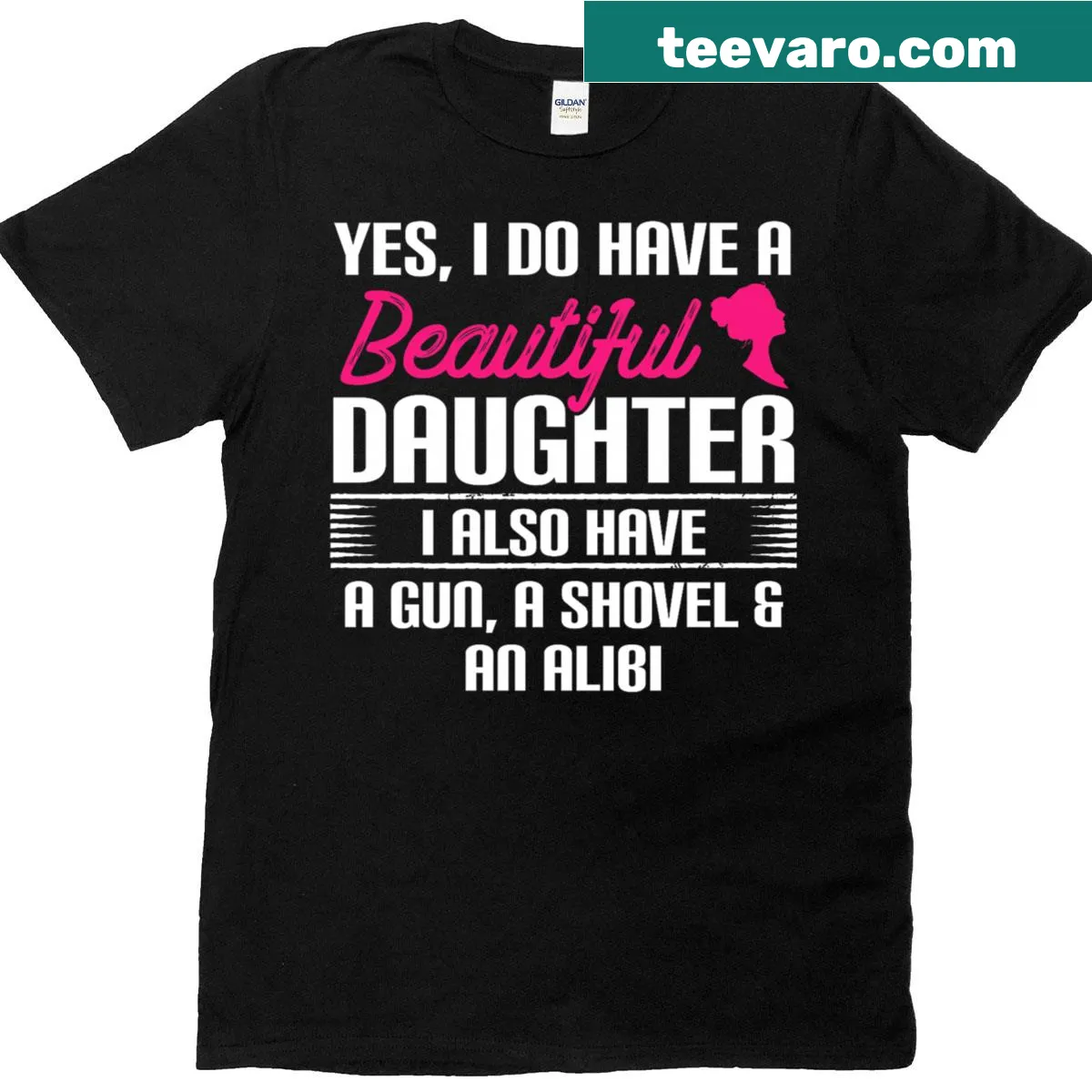 Funny father t-shirt with text about beautiful daughter — on a men's t-shirt