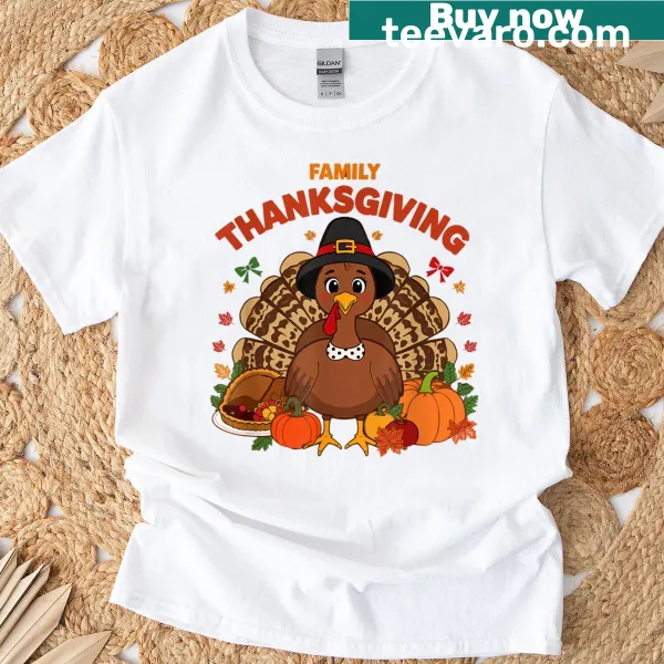 Retro Thanksgiving T-shirt featuring a funny turkey design