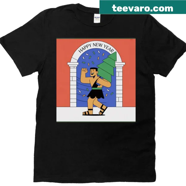 Cute gladiator illustration for New Year celebration on t-shirt