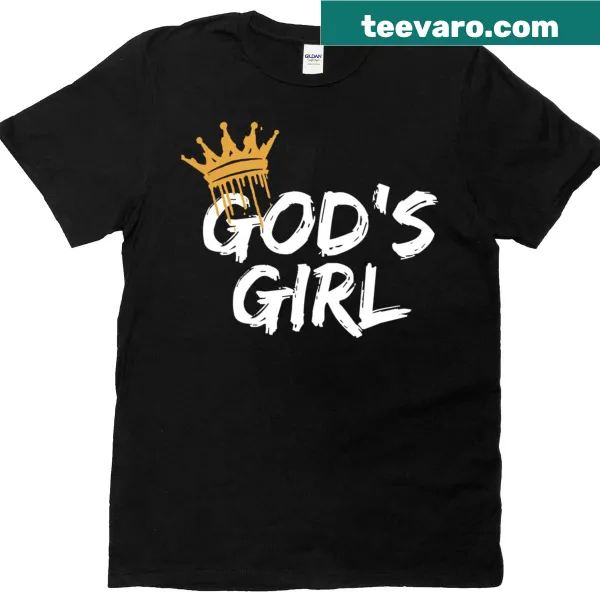 T-shirt displaying the phrase God's Girl for faith expression.