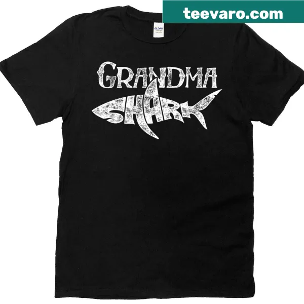 Cartoon graphic of Grandma Shark for family matching outfits