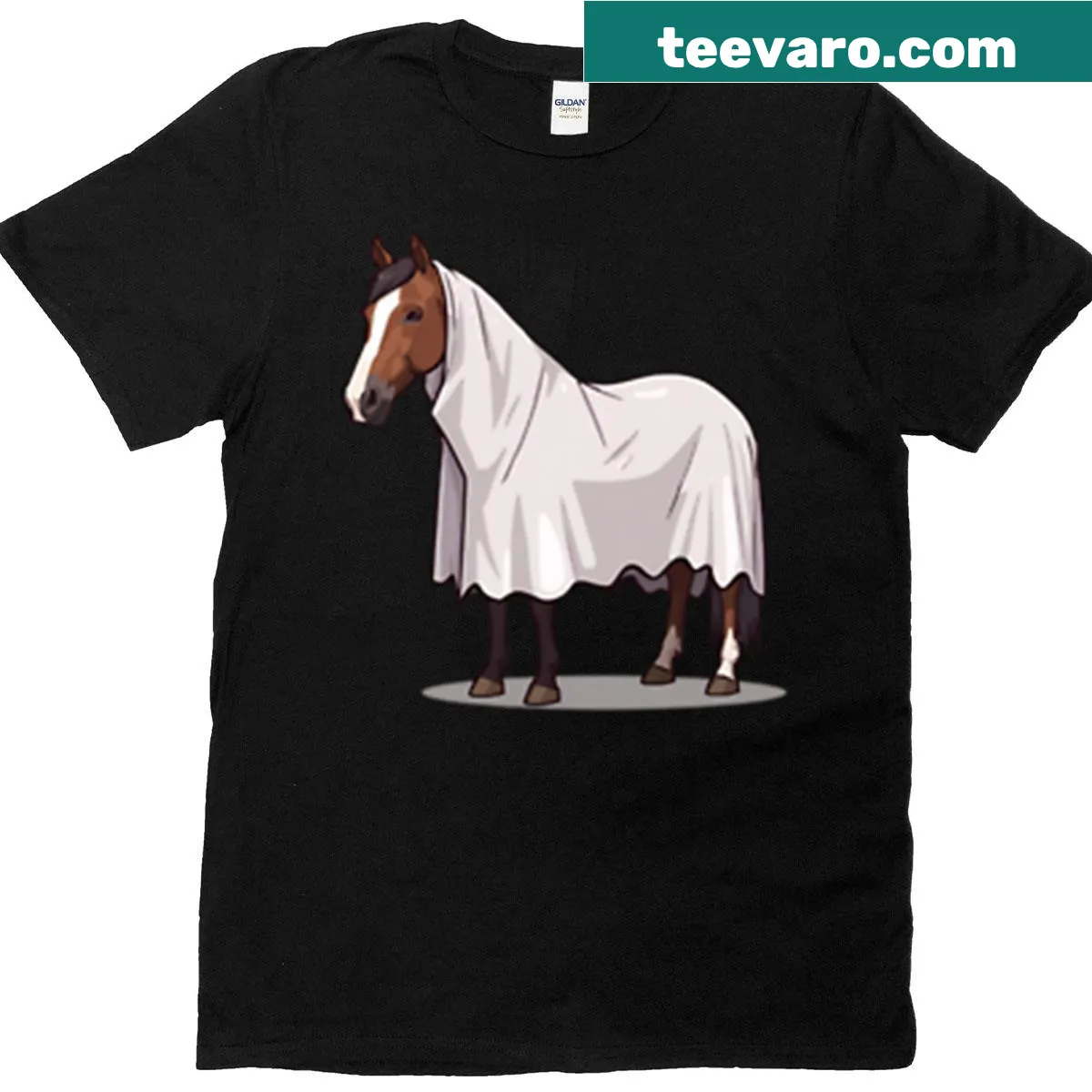 Whimsical cartoon horse Halloween T-shirt design. — on a men's t-shirt