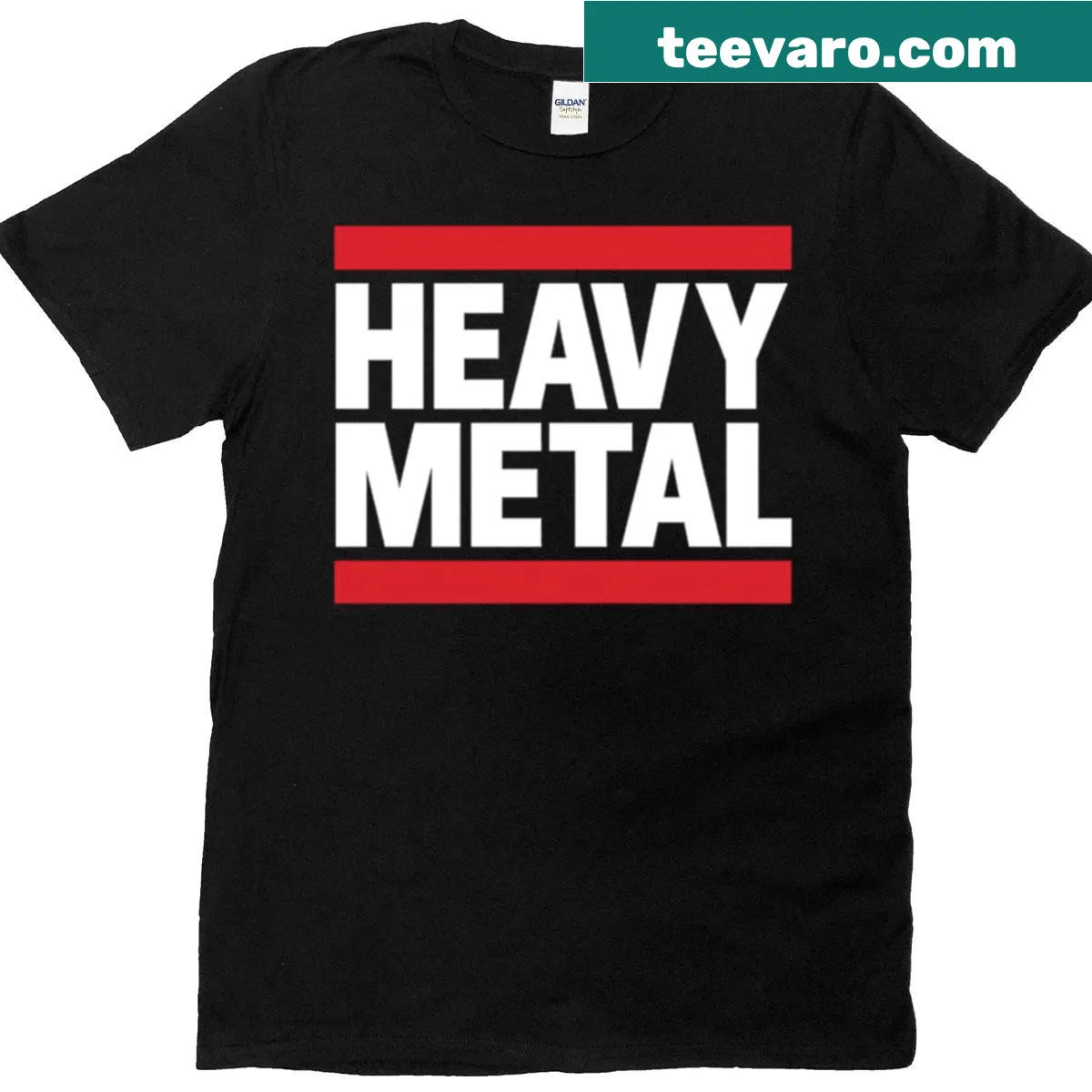Edgy t-shirt fusing heavy metal style with Run DMC aesthetics — on a men's t-shirt
