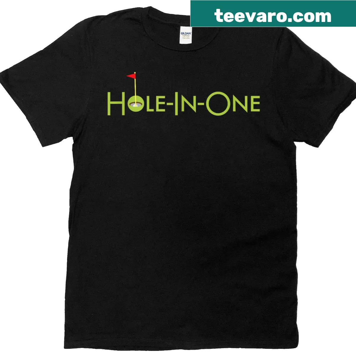 Golf-themed T-shirt highlighting a hole-in-one achievement — on a men's t-shirt