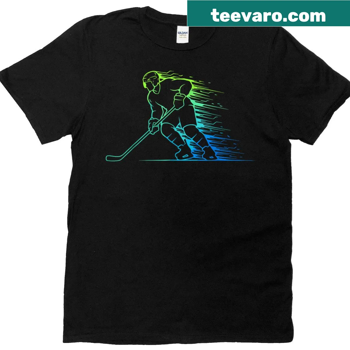 Dynamic hockey graphic t-shirt designed for men and boys. — on a men's t-shirt