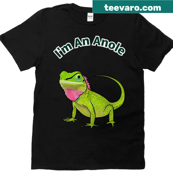 Illustration of an Anole lizard with humorous text