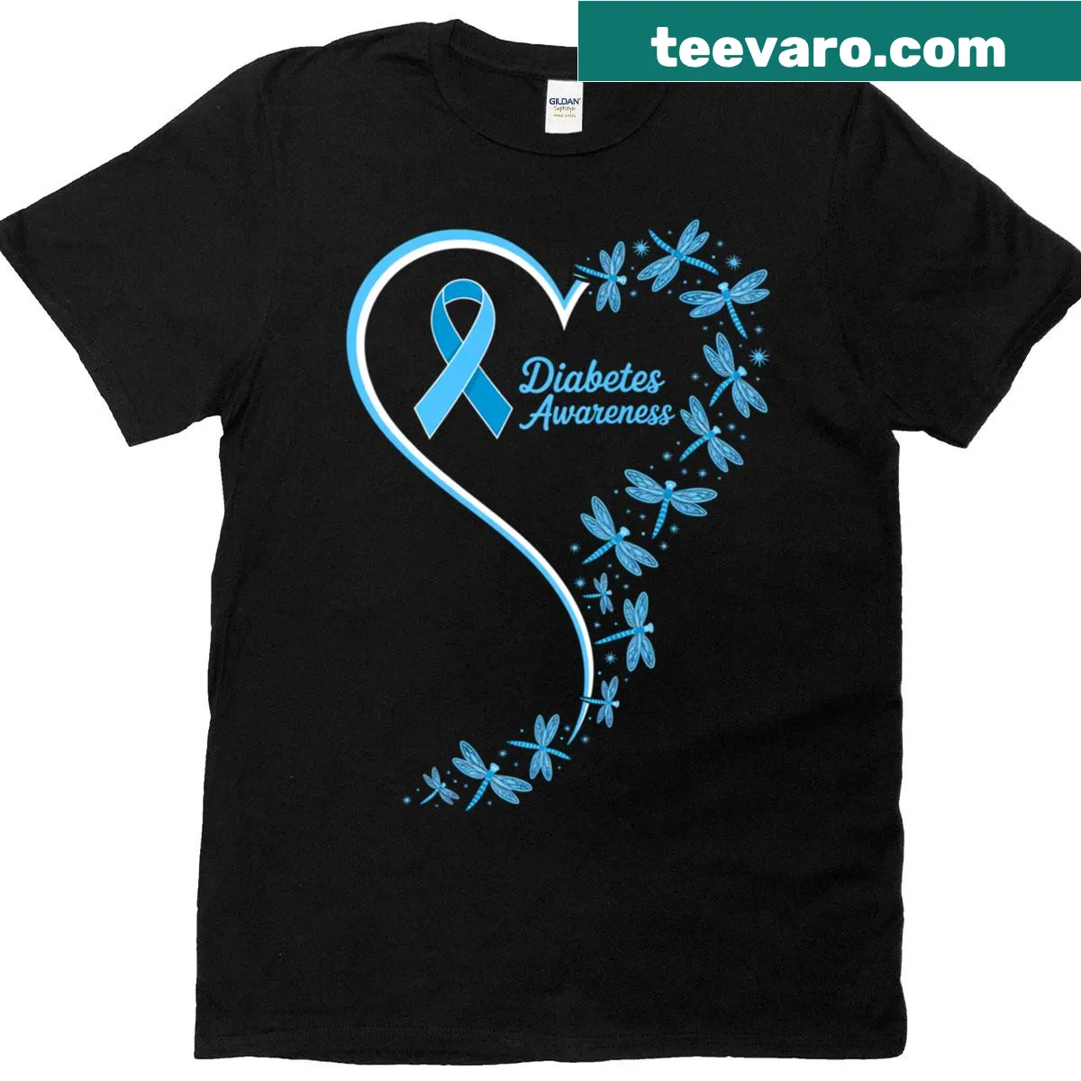 Illustration of a heart with a message for diabetes awareness in blue, perfect for spreading support. — on a men's t-shirt