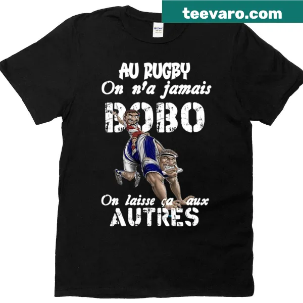 Rugby-themed T-shirt with bold text about not getting hurt