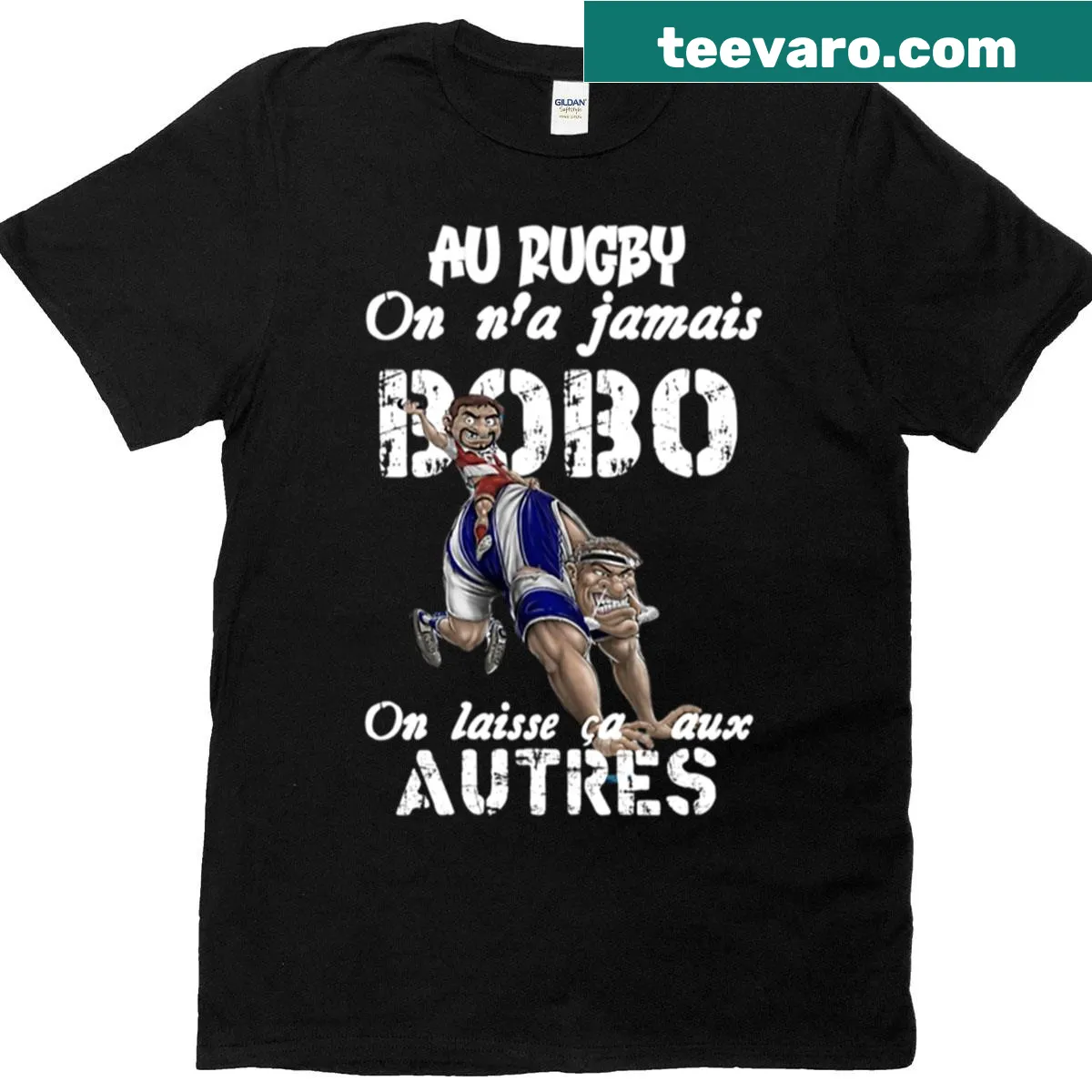 Rugby-themed T-shirt with bold text about not getting hurt — on a men's t-shirt