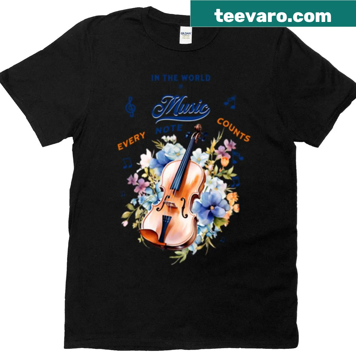 Inspirational music-themed T-shirt — on a men's t-shirt