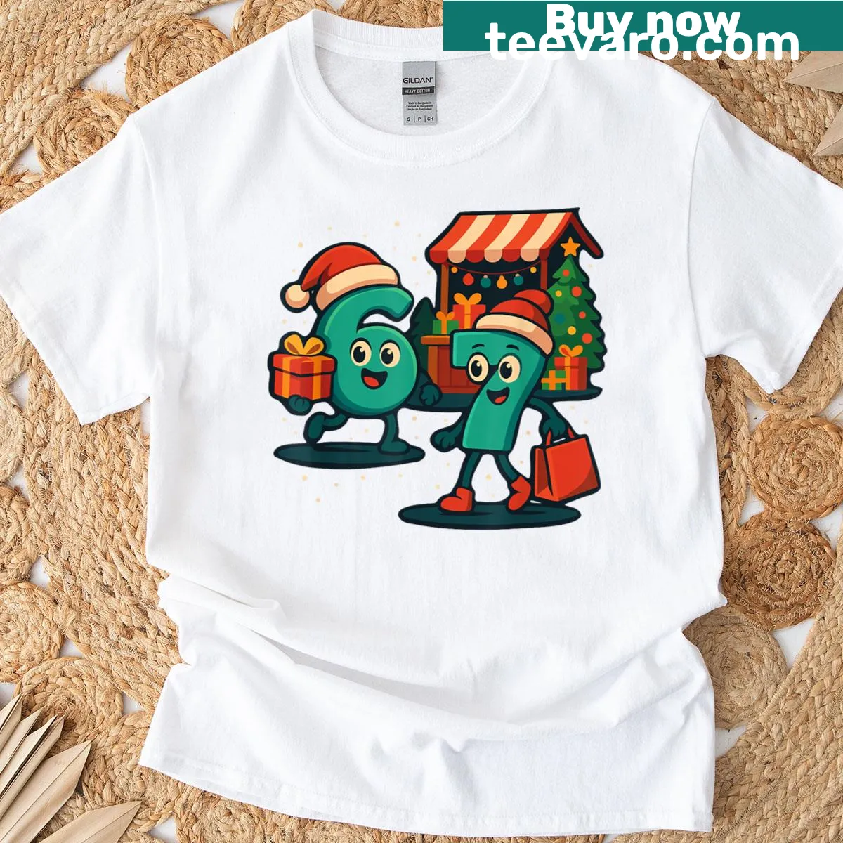 Christmas T-shirt with meme references and playful text — on a men's t-shirt