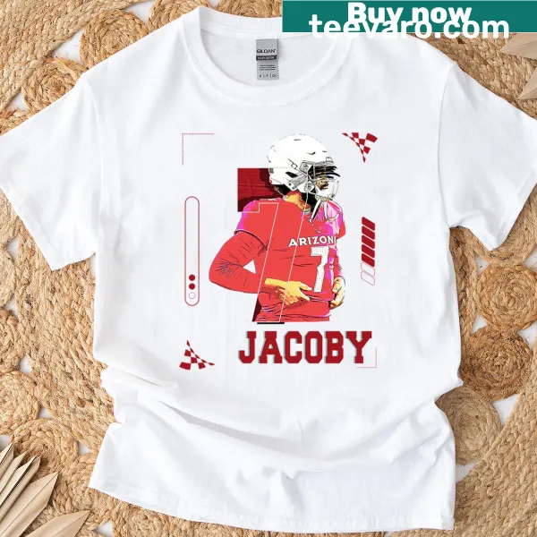 Illustrated T-shirt featuring Jacoby Brissett in football action design