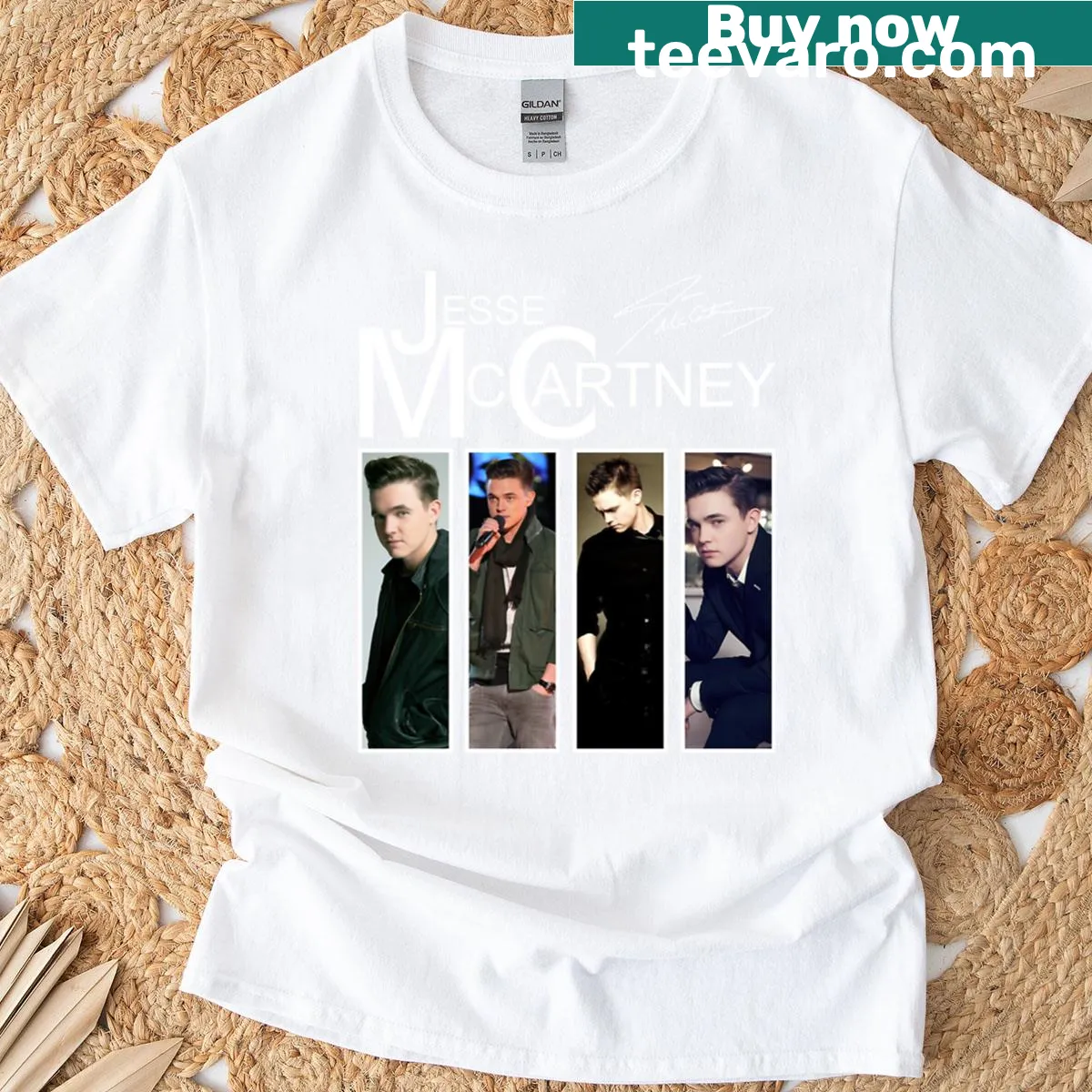 T-shirt featuring Jesse McCartney music design — on a men's t-shirt