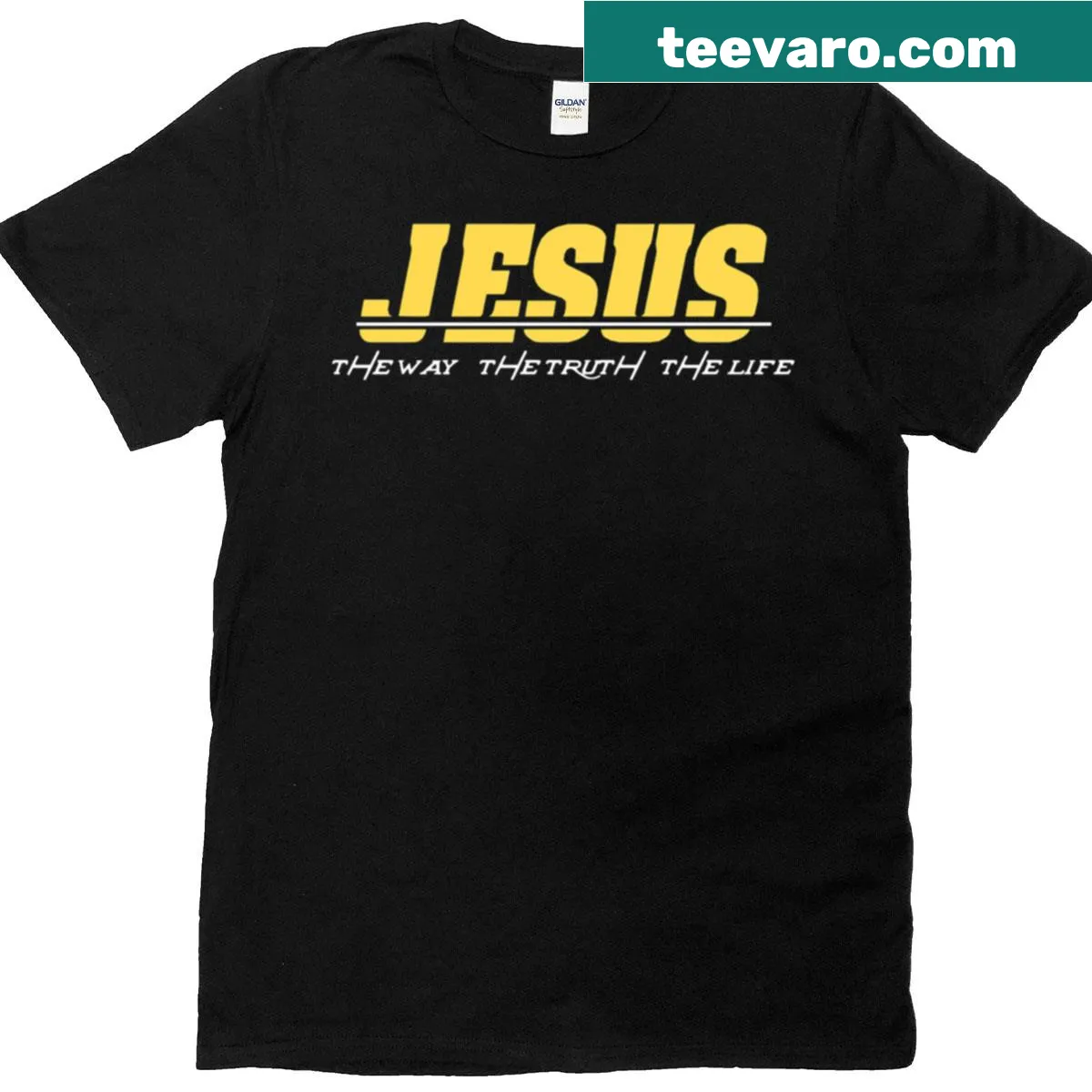 T-shirt featuring a graphic of Jesus — on a men's t-shirt